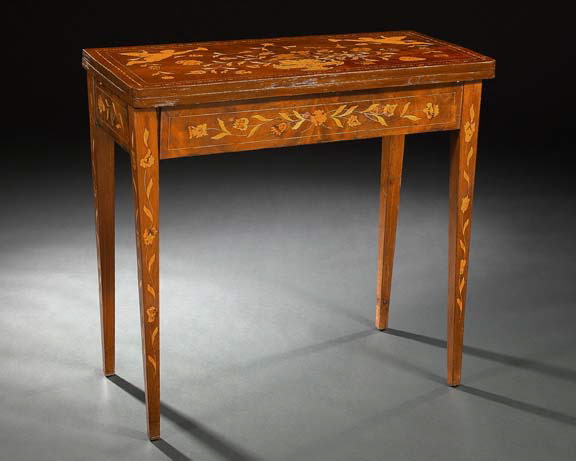 Appraisal: Dutch Mahogany and Marquetry Games Table mid- th century the