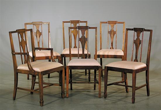 Appraisal: Hepplewhite style mahogany dining chairs set of six th century