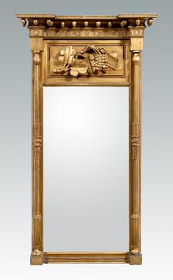 Appraisal: Federal carved gilt wood pier mirror gilt wood and composition