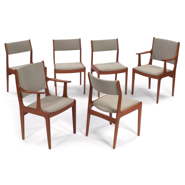 Appraisal: Scandinavian Woodworks chairs six teak two armchairs and four side