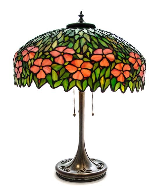 Appraisal: Sale Lot An American Leaded Glass Lamp likely unique the