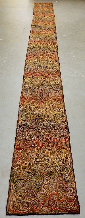 Appraisal: Molly Nye Toby Folk Art Hooked Rug Runner ' Molly