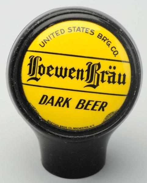 Appraisal: Loewen Brau Dark Beer Tap Knob United States Brewing Company