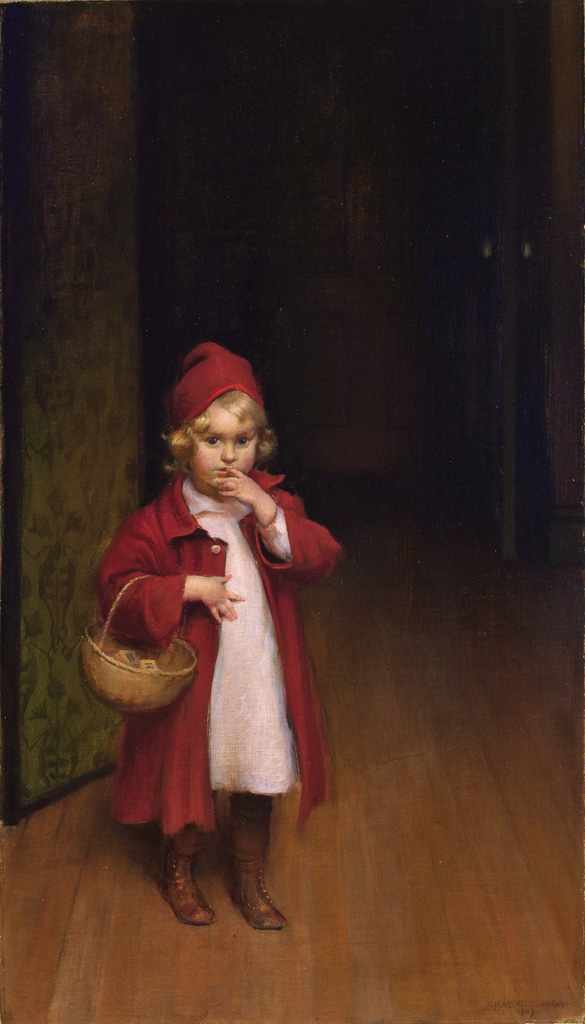 Appraisal: CHARLES COURTNEY CURRAN American - ''Playing Red Riding Hood'' oil