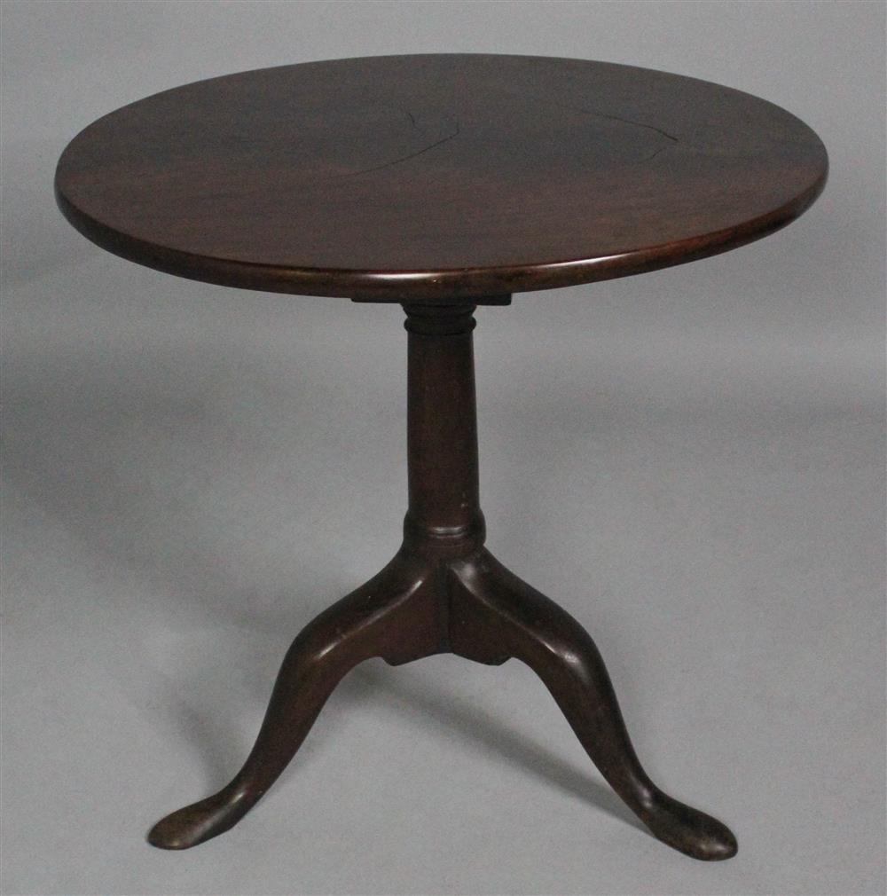 Appraisal: QUEEN ANNE MAHOGANY TILT TOP TEA TABLE having a tilting