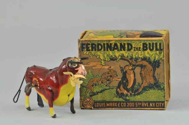 Appraisal: FERDINAND THE BULL Marx toys lithographed tin tail spins and