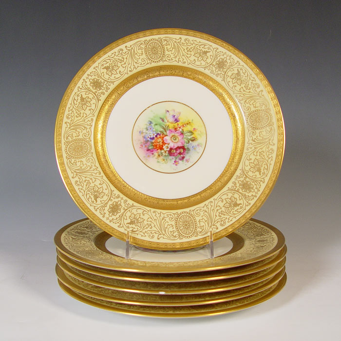 Appraisal: SET OF PICKARD HEINRICH CO GOLD RIM SERVICE PLATES Hand