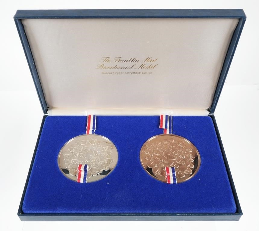 Appraisal: Silver and bronze Bicentennial medals by Franklin Mint In original