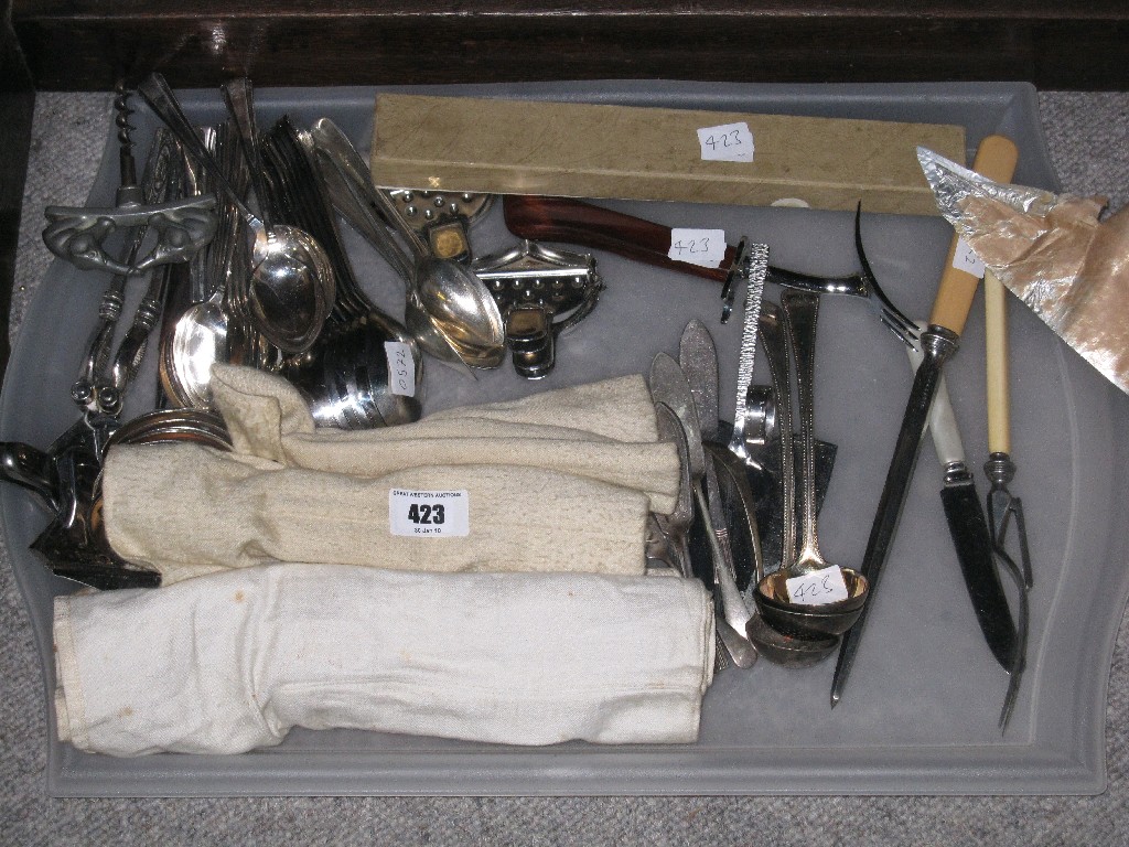 Appraisal: Tray lot of loose cutlery