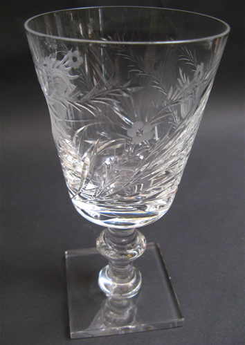 Appraisal: SET OF SIX AMERICAN CUT AND ENGRAVED STEMWARE The heavy