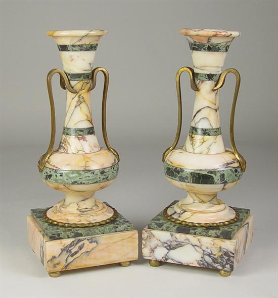 Appraisal: Pair of Bronze Mounted Marble Grand Tour Vases Circa In