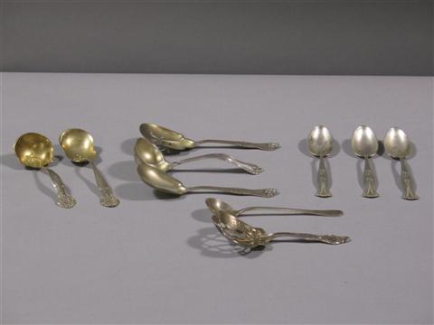 Appraisal: GROUP OF TEN ASSORTED SILVER SPOONS Comprising a Shreve Co