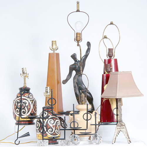 Appraisal: LIGHTING Group of eleven lighting fixtures including two pairs of