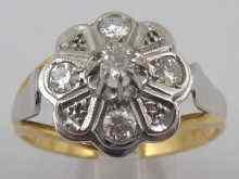 Appraisal: A yellow metal tests ct gold diamond cluster ring mark