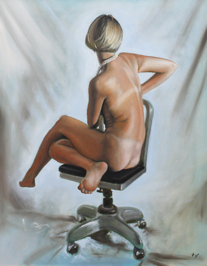 Appraisal: COHEN Jeff American th Century ''Nude on Chair'' Oil on