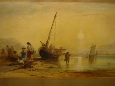 Appraisal: GEORGE BRYANT CAMPION NWS - Beach Scenes with Fisherfolk watercolour