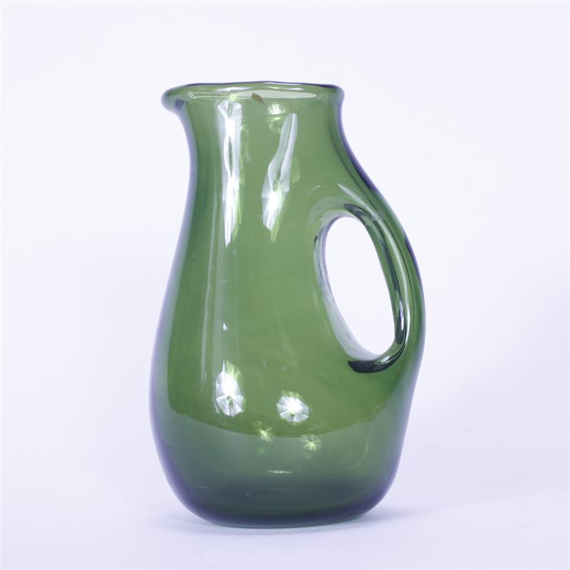 Appraisal: Dominick Labino - American studio art glass green pitcher H