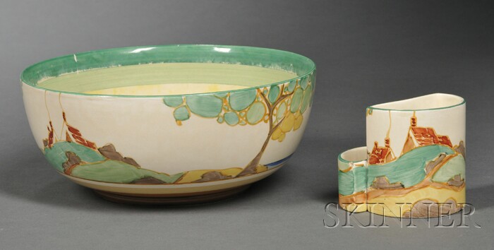 Appraisal: Clarice Cliff Pottery Secrets Pattern Bowl and Small Vase Art