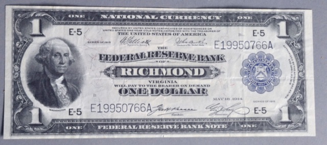 Appraisal: Series of Federal Reserve Bank NotesFor Richmond VA VF with