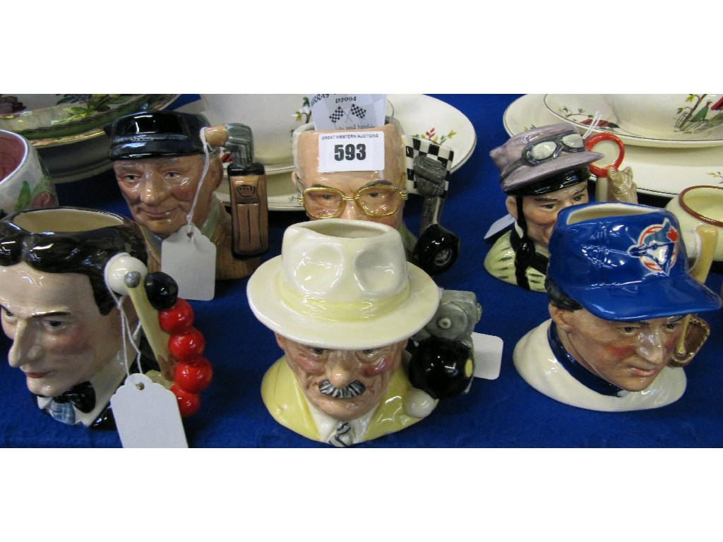 Appraisal: Six Royal Doulton character jugs of sporting theme to include