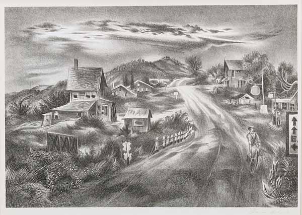 Appraisal: Aaron Bohrod American b Pennsylvania Highway lithograph pencil signed image