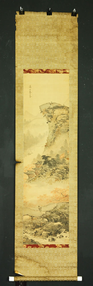 Appraisal: - Japanese Scroll Painting of Landscape Scroll painting of landscape