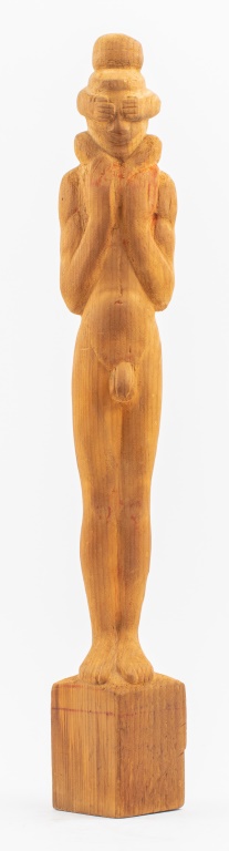 Appraisal: AMERICANA FOLK ART NUDE MAN WOOD SCULPTURE Americana Folk Art