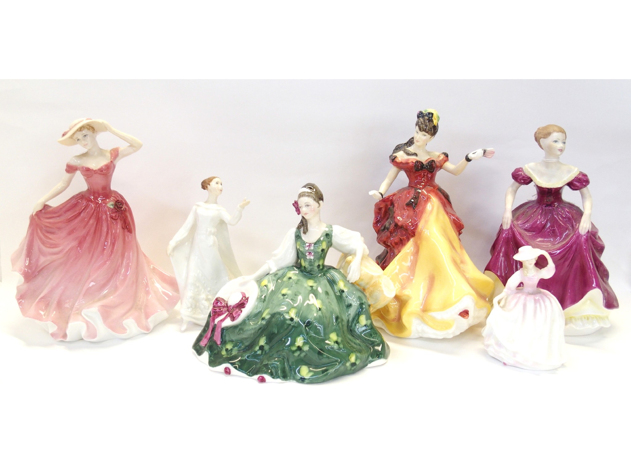 Appraisal: Five Royal Doulton figures Buttercup Wisdom Elyse Belle Ellen and