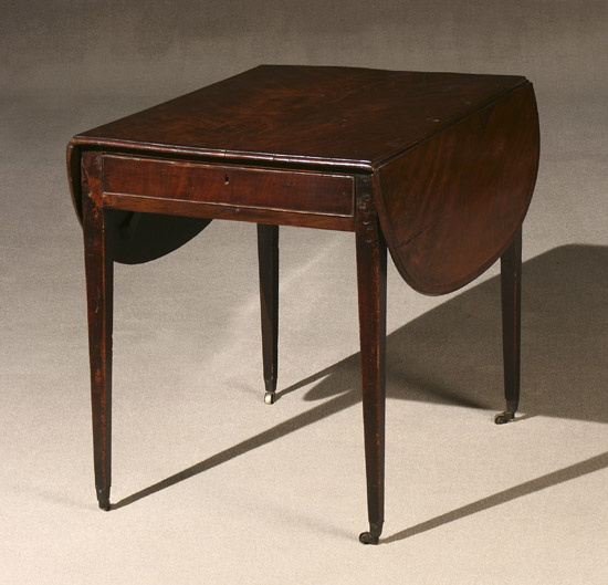 Appraisal: George III Satinwood Inlaid Mahogany Crossbanded Mahogany Pembroke Table Circa