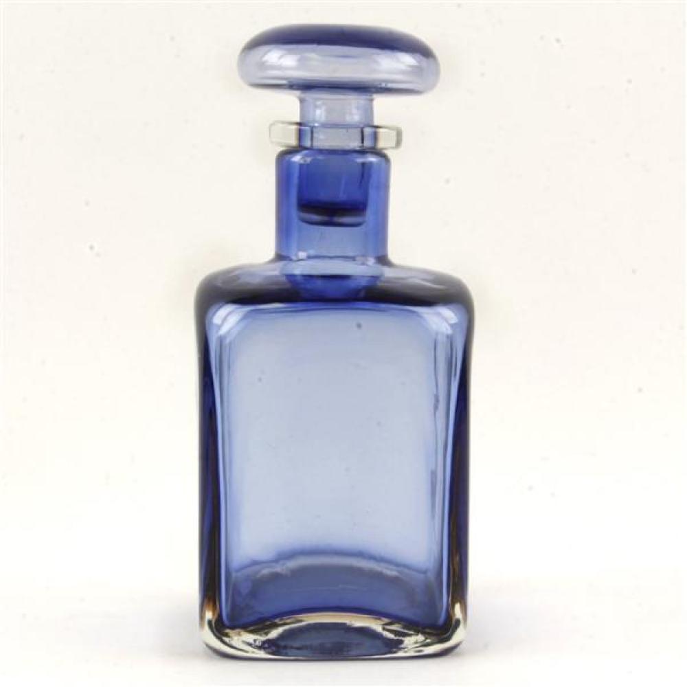 Appraisal: VENINI MURANO ART GLASS BLUE SOMMERSO DECANTER BOTTLEVenini Murano art