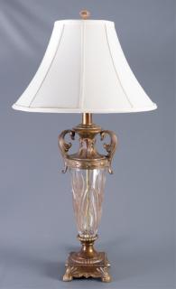 Appraisal: Berman Decorator Lamp Berman decorated lamp in the form of