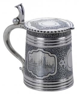 Appraisal: Russian Gilt Silver Tankard Moscow late th century round tapering