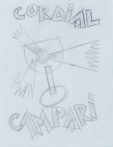 Appraisal: Fortunato Depero Italian - Cordial Compari cubist pencil drawing on