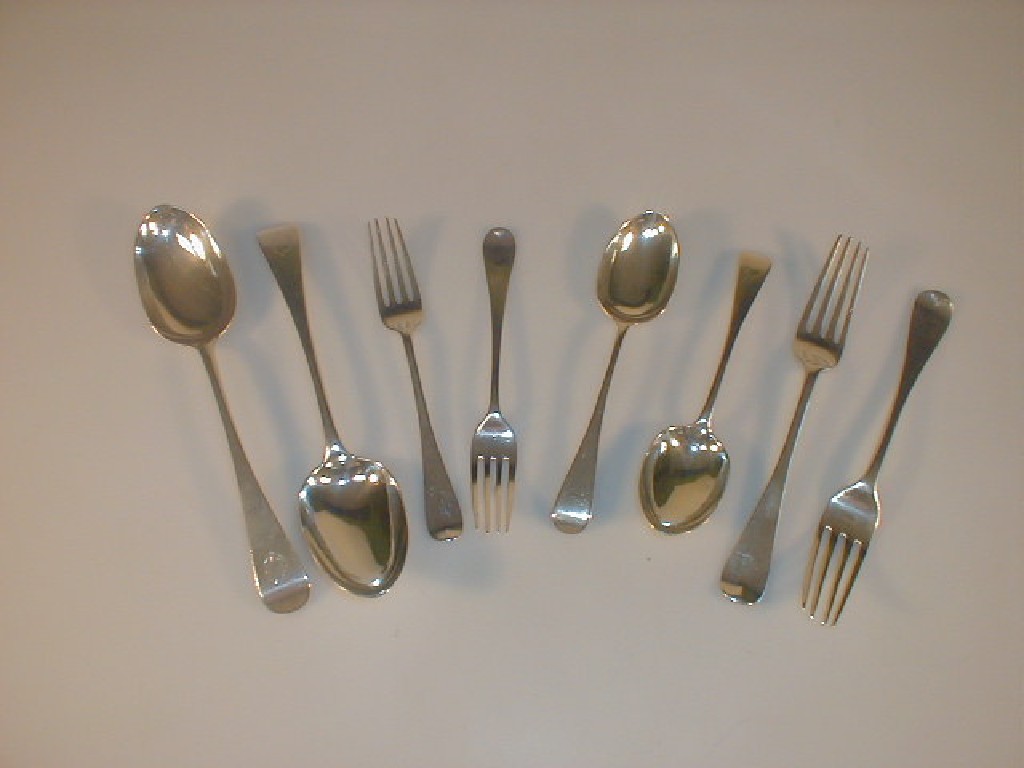 Appraisal: A Victorian silver Old English pattern suite of cutlery by