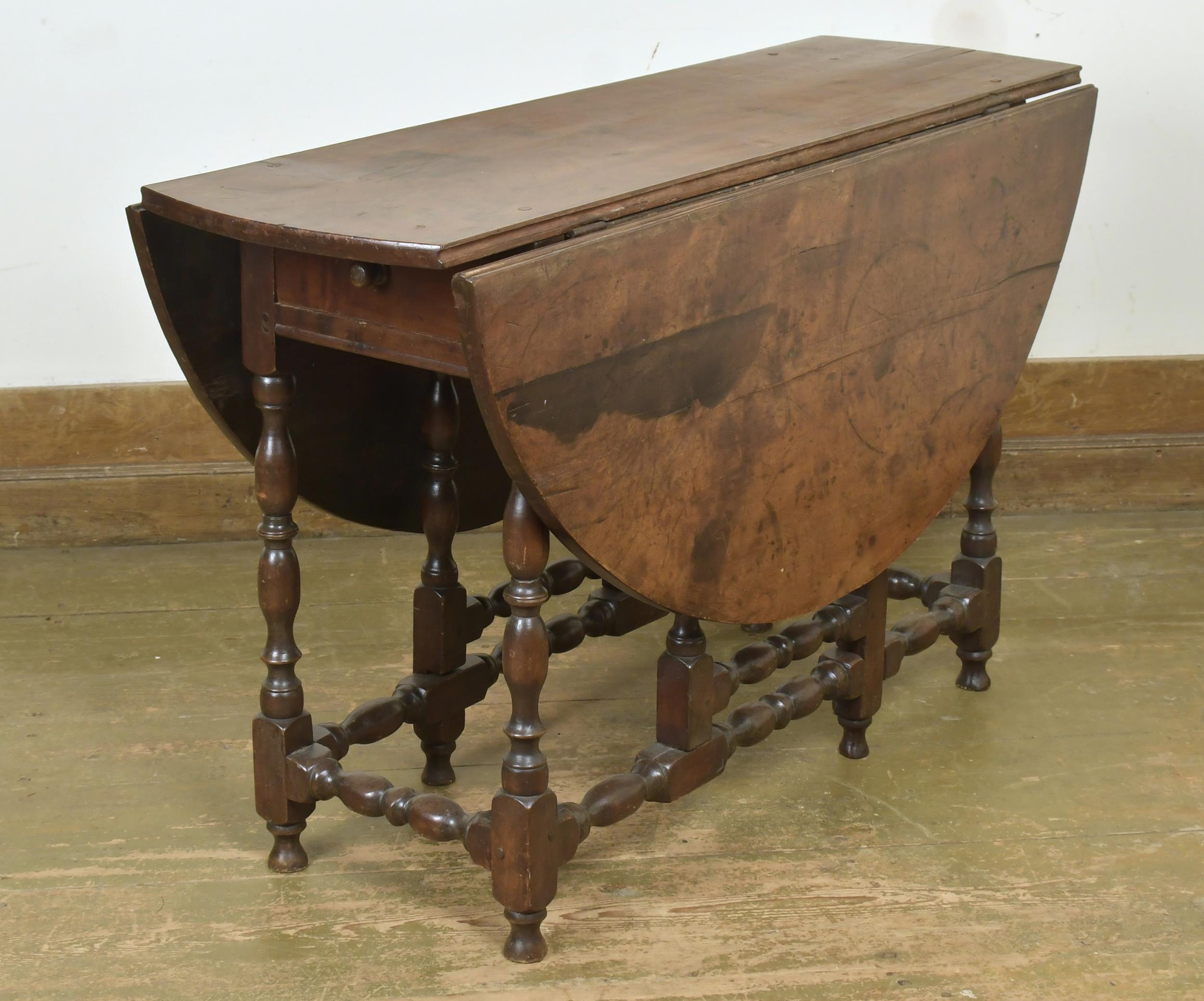 Appraisal: FINE TH C WILLIAM AND MARY GATELEG TABLE Ca New