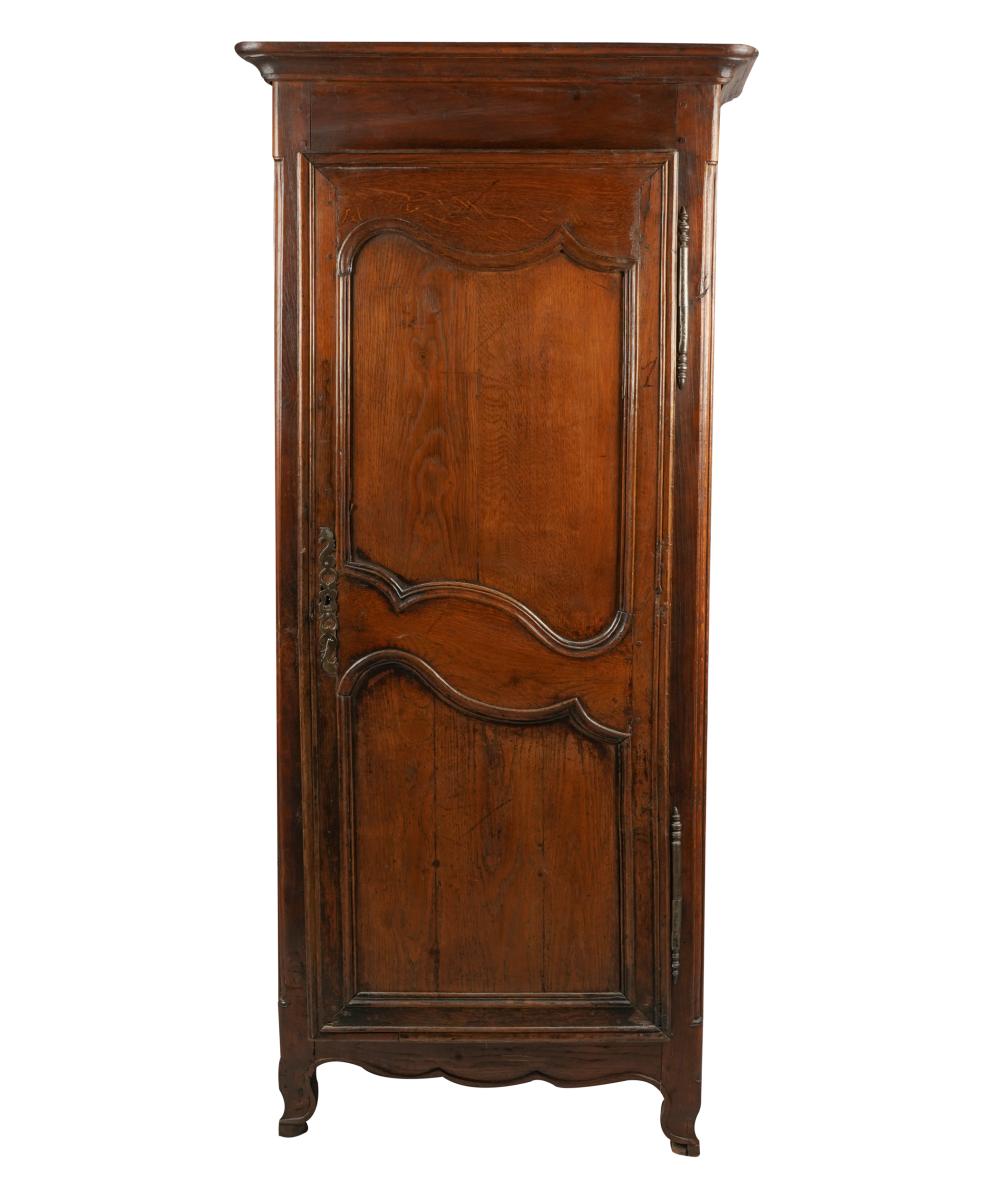 Appraisal: FRENCH PROVINCIAL OAK BONNETIERE th century the hinged door opening