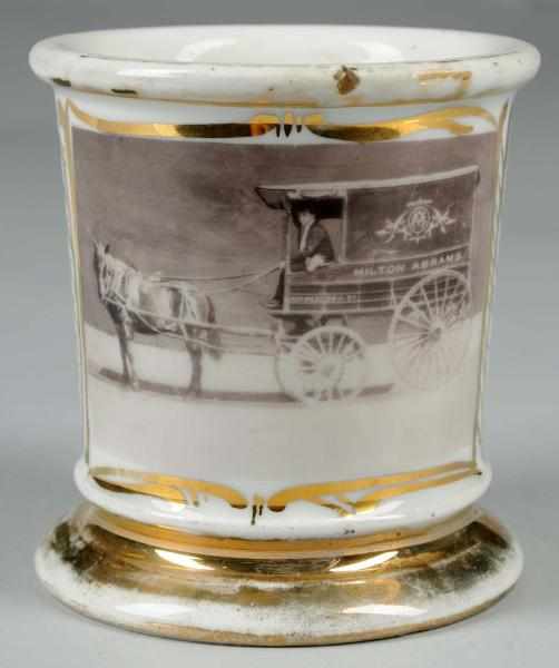 Appraisal: Photographic Shaving Mug Description Beautiful photographic image of Milton Abrams