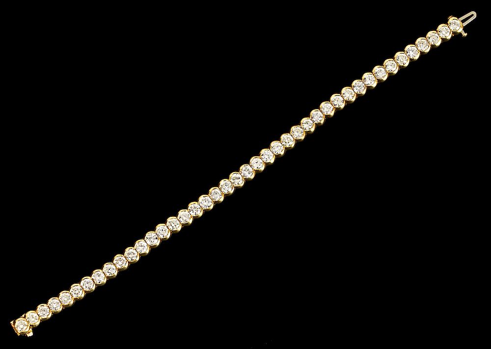 Appraisal: k YG Tennis Bracelet w cts Diamonds k yellow gold