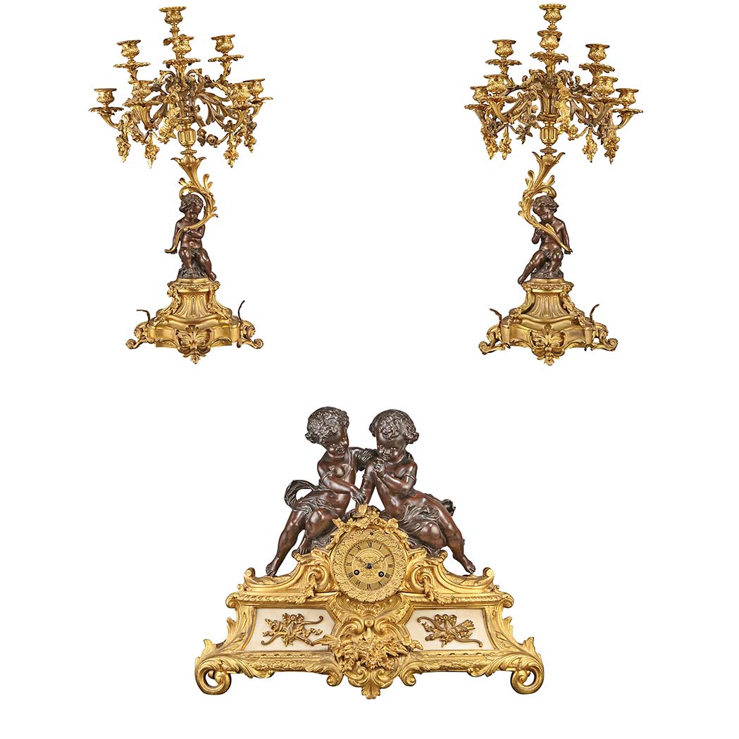 Appraisal: Assembled Louis XV Style Gilt-Metal and Gilt and Patinated-Bronze and