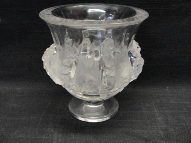 Appraisal: LALIQUE Pedestal Bowl with Bird Decoration From a Larchmont estate