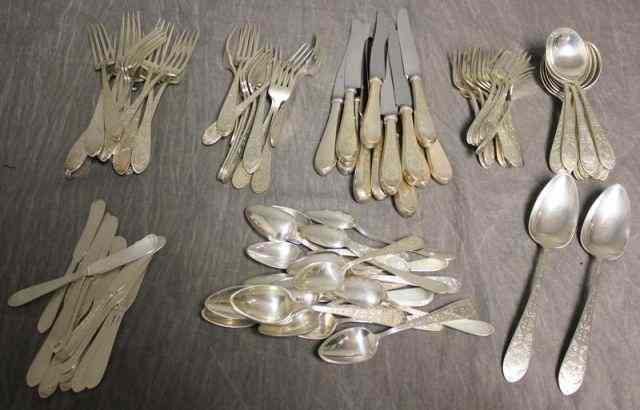 Appraisal: STERLING Gorham Brite Cut Flatware Set Includes large dinner forks