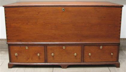 Appraisal: Large American three drawer pine blanket chest th century H