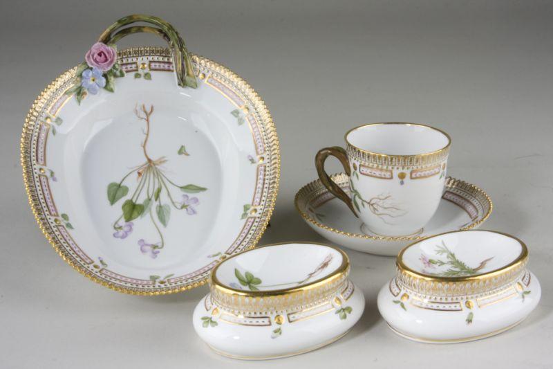 Appraisal: Group of Royal Copenhagen Flora Danica pieces including a cup