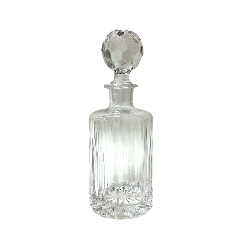 Appraisal: Cut Glass Liquor Bottle Liquor glass bottle with golf ball