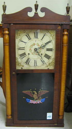 Appraisal: CONNECTICUT SHELF CLOCK R I Atkins Bristol c with replacement