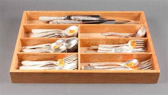 Appraisal: American sterling silver -piece partial flatware service in the ''Corsage''