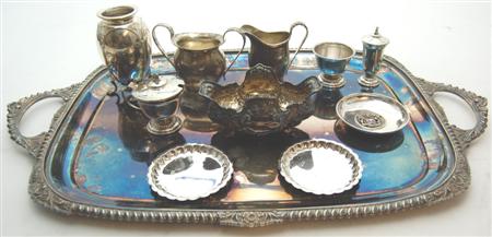 Appraisal: A collection of items to include to plated butler's trays