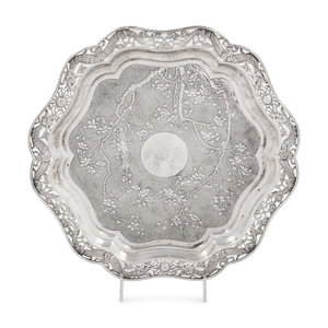 Appraisal: A Chinese Export Silver Salver MARK OF WANG HING HONG