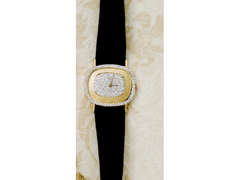 Appraisal: DIAMOND CROTON WATCH k Croton manual wind watch with pave'