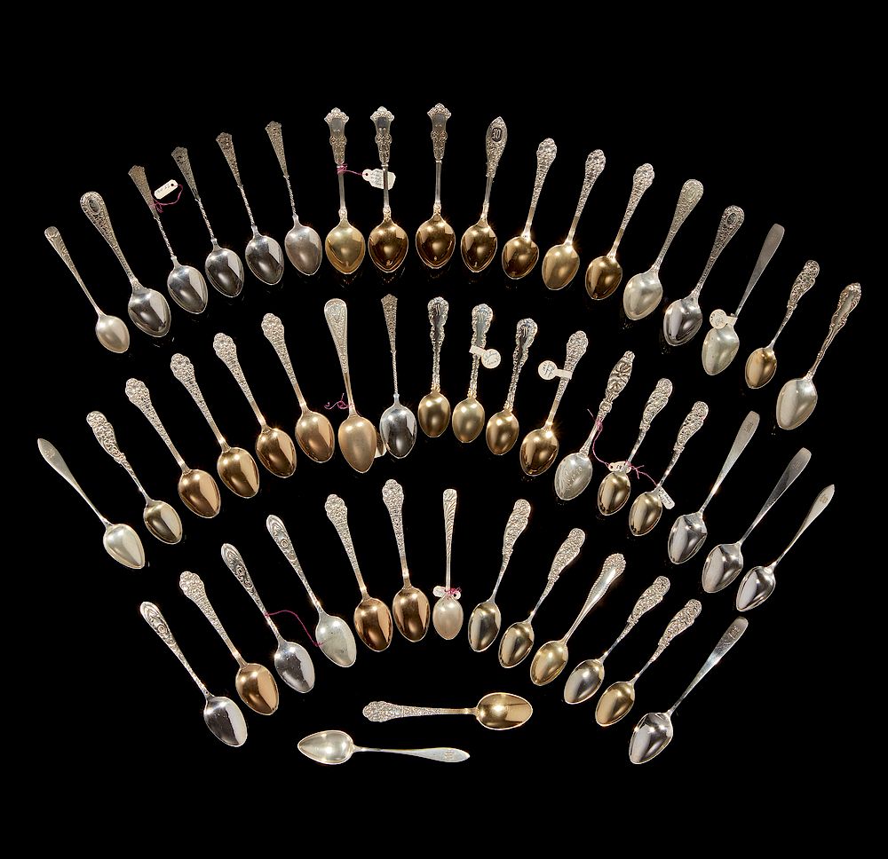 Appraisal: Assorted Sterling Silver Demitasse Spoons Fifty one sterling silver demitasse